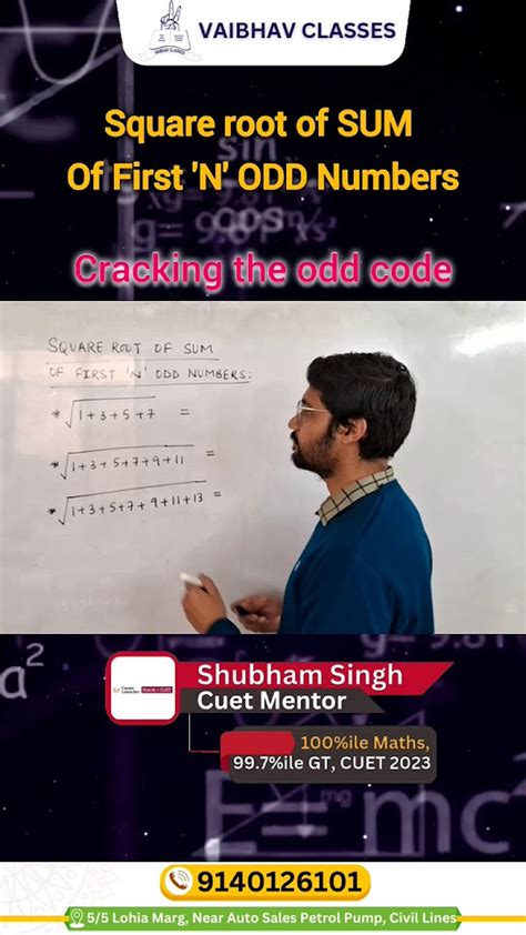 square root of odd numbers|Square root and sum of odd numbers .